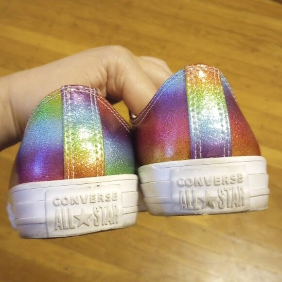 Sparkly Rainbow Converse 🌈 Size 9 - Picture 8 of 10